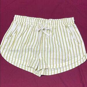 Billabong White and Green Striped Women's Shorts